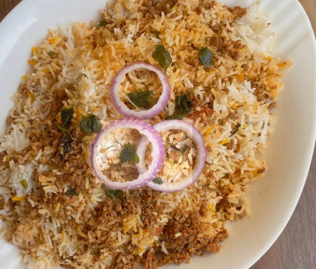 Mutton Keema Biryani.